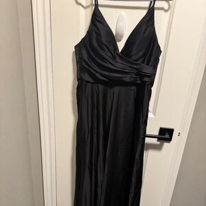 Satin black bridesmaids dress